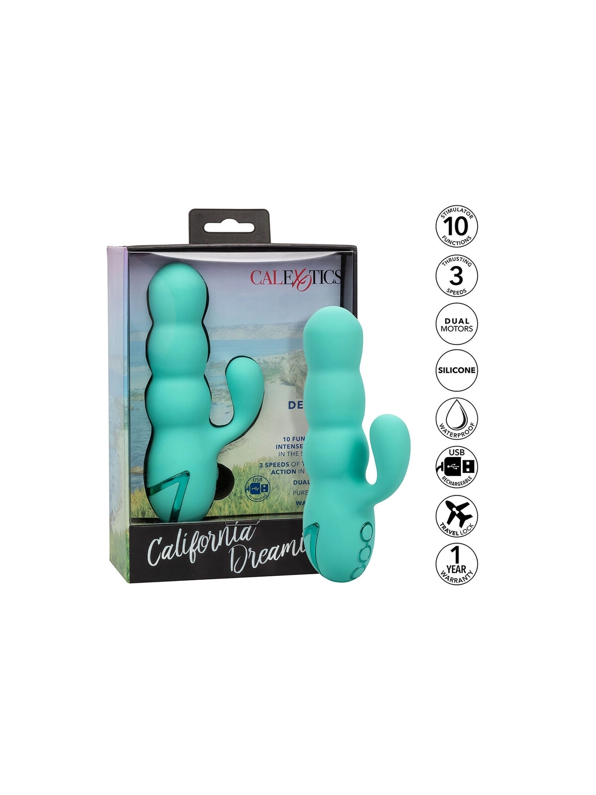 Del Mar Diva Vibrator Rabbir Aqua Grün von California Dreaming von Calexotics