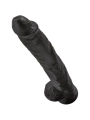 Realistischer Penis mit Eier 30.5 cm Schwarz von King Cock