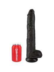 Realistischer Penis mit Eier 30.5 cm Schwarz von King Cock