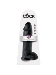 12 Dildo Schwarz mit Eier 30.48 cm von King Cock