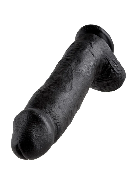 12 Dildo Schwarz mit Eier 30.48 cm von King Cock