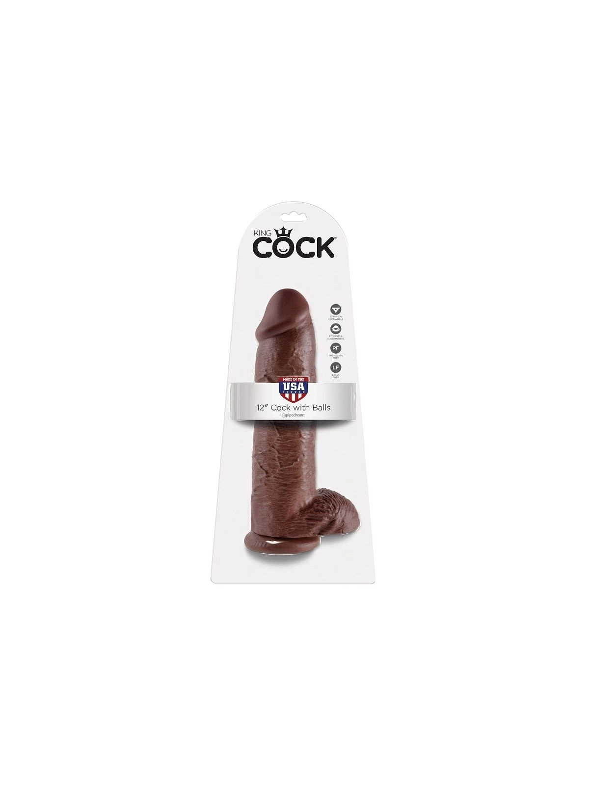 12 Dildo Braun mit Eier 30.48 cm von King Cock