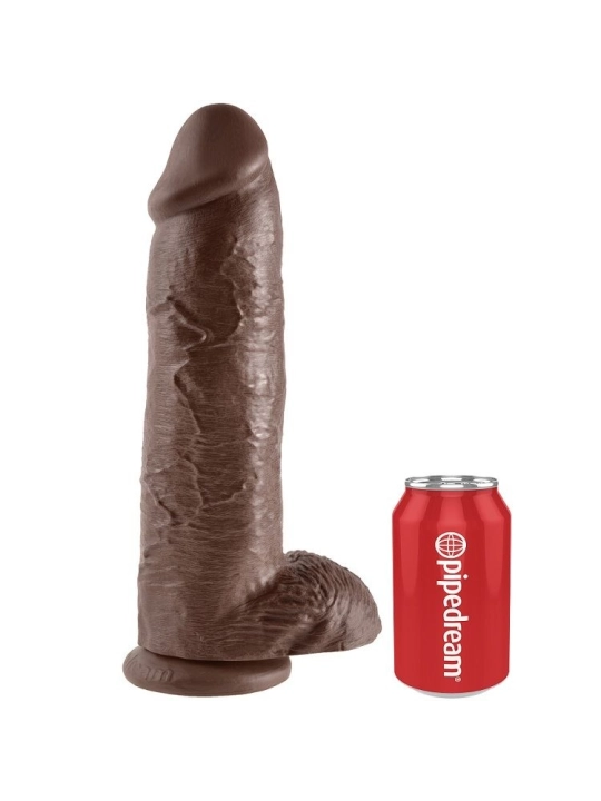 12 Dildo Braun mit Eier 30.48 cm von King Cock