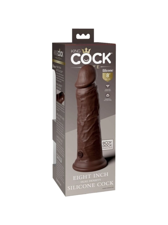 Elite Realistischer Silikondildo 20.3 cm Braun von King Cock