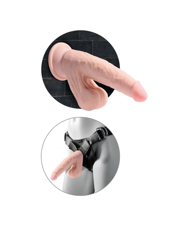 Plus 3d Dildo Swinging Balls 24.5 cm Helle Beige von King Cock Plus