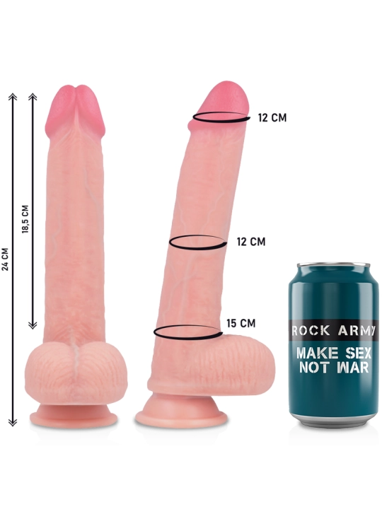 Arn S + Flüssiger Silikon Dildo Premium Kingcobra 24 cm -O- 4.77 cm von Rock Army