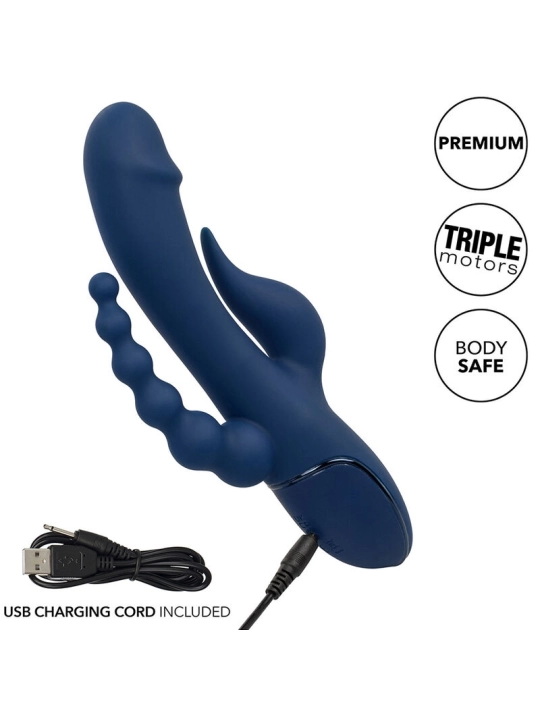 Vibrator Dreifach-Orgasmus Blau von Calexotics