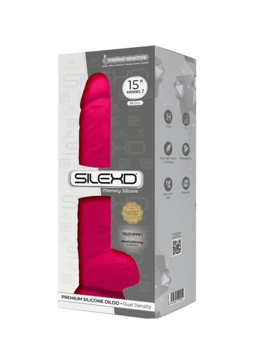 Model 1 Realistischer Penis Premium Silexpan Silikon Fuchsia 38 cm von Silexd