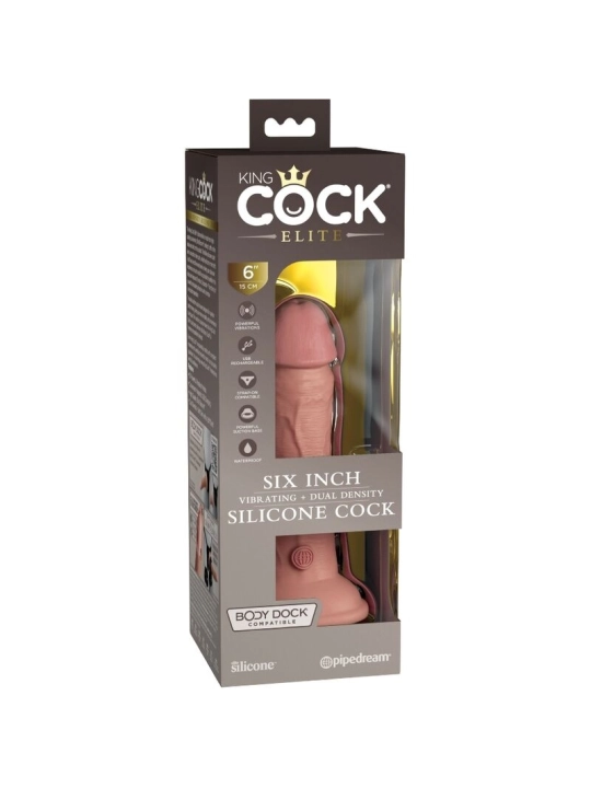 Elite Realistischer Dildo mit Vibration und Silikon 15.2 cm von King Cock