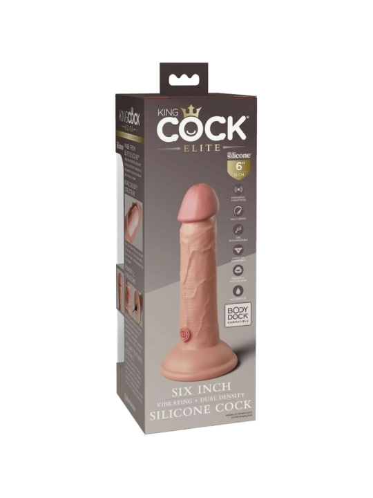 Elite Realistischer Dildo mit Vibration und Silikon 15.2 cm von King Cock