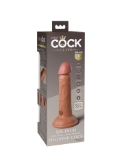 Elite Realistischer Dildo mit Vibration und Silikon 15.2 cm Karamell von King Cock