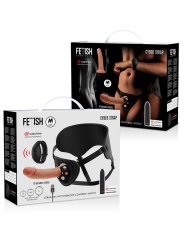 Harness mit Dildo- und Bullet-Fernbedienungs-Watchme-M-Technologie von Fetish Submissive