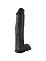 Realistischer Penis mit Eier 34.2 cm Schwarz von King Cock