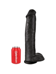 Realistischer Penis mit Eier 34.2 cm Schwarz von King Cock