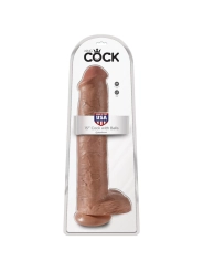 Realistischer Penis mit Kugeln 34.2 cm Karamell von King Cock