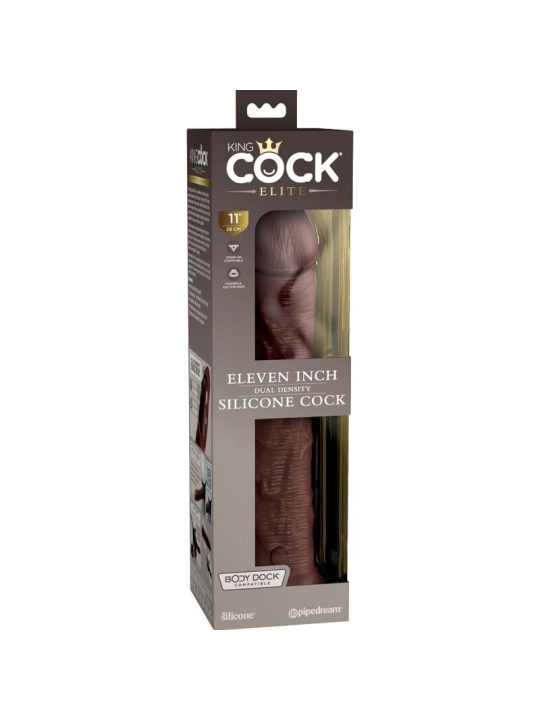 Elite Realistischer Silikondildo 28 cm Braun von King Cock