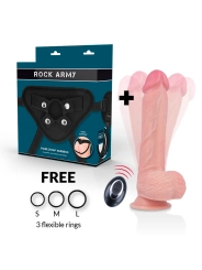 Harness + Flüssigsilikon Vibrator Premium Apache Fernbedienbares 20.5 cm -O- 4.62 cm von Rock Army