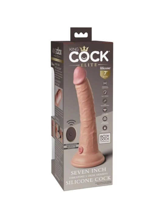 Elite Realistischer Dildo Vibrator & Silikon Fernbedienbares 17.8 cm von King Cock