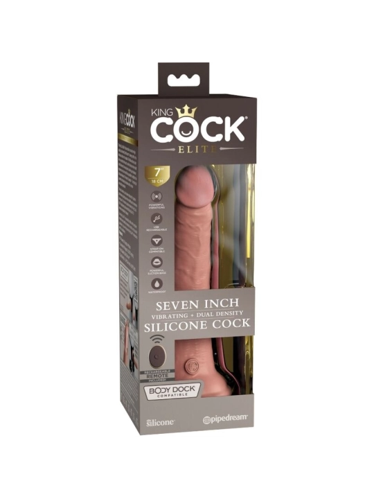 Elite Realistischer Dildo Vibrator & Silikon Fernbedienbares 17.8 cm von King Cock