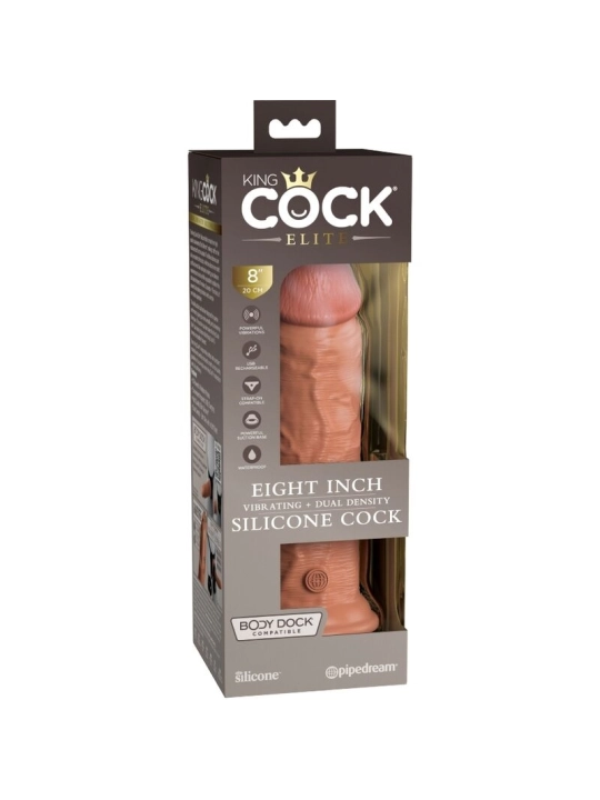 Elite Realistischer Dildo mit Vibration und Silikon 20.3 cm Karamell von King Cock