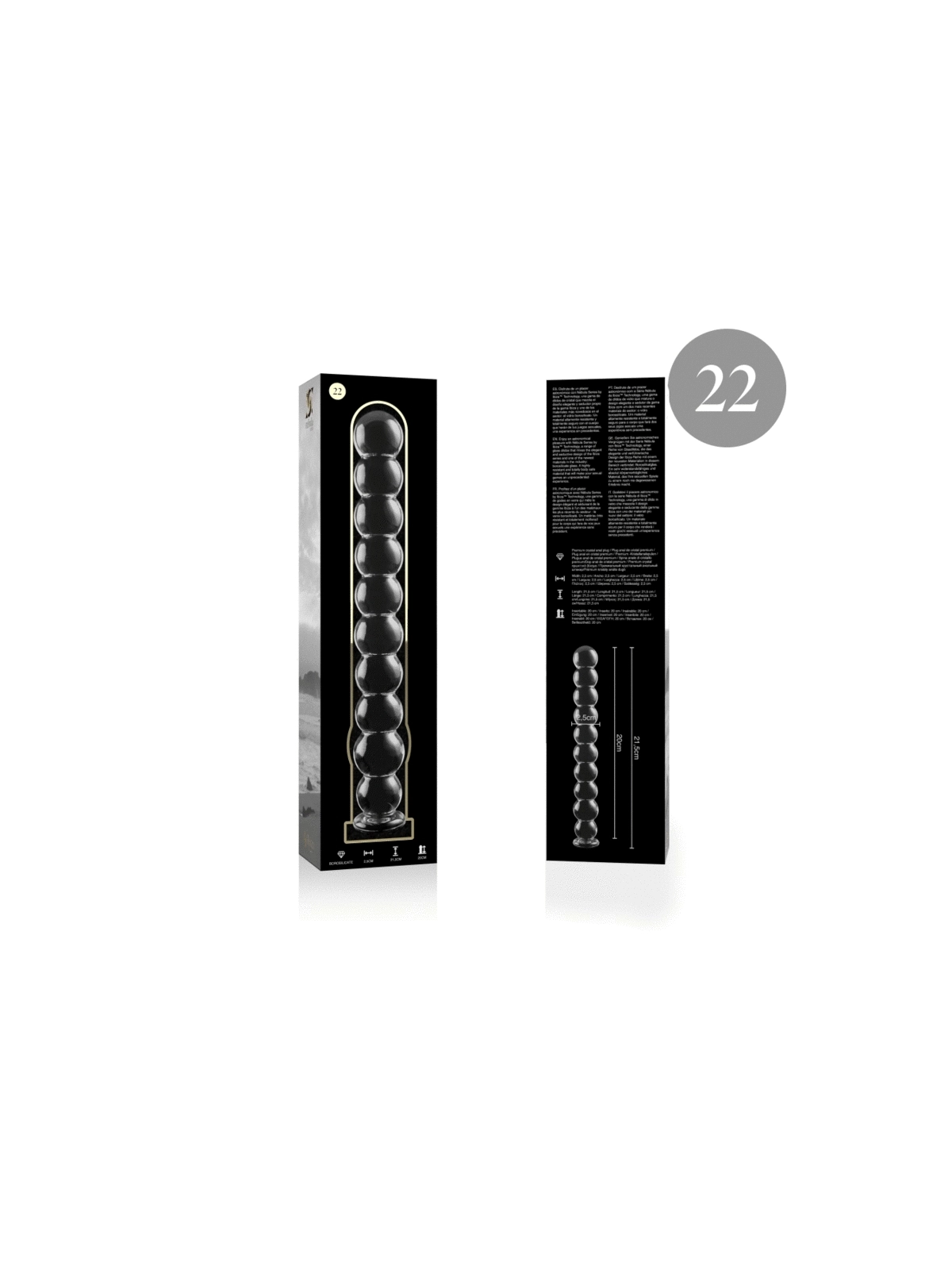 ♥ Modell 22 Dildo Borosilikatglas 21,5 X 2,5 cm Klar von Nebula Series By Ibiza ♥