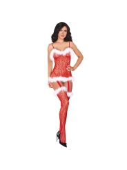 Catriona Bodystocking Christmas rot von LivCo Corsetti Fashion