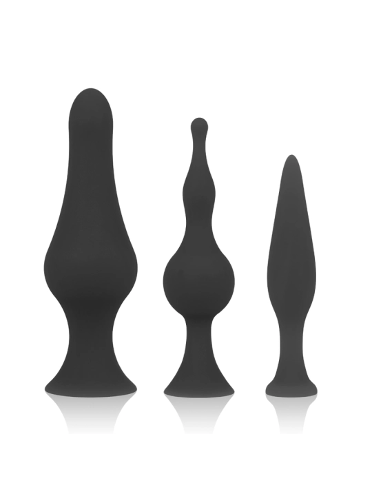 Schwarzes Silikon-Anal-Plug-Set von Ohmama Anal