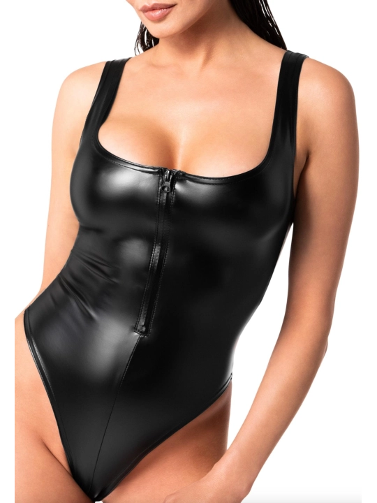 F333 Wetlook Body mit Frontreißverschluss von Noir Handmade