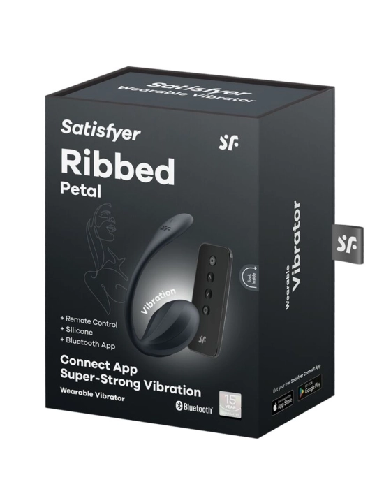 Ribbed Petal G Point Stimulator Fernbedienbares Schwarz Kostenlose App von Satisfyer Partner