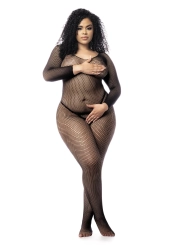 Langärmliger Netz-Bodystocking – Mal1102xblk von Mapale