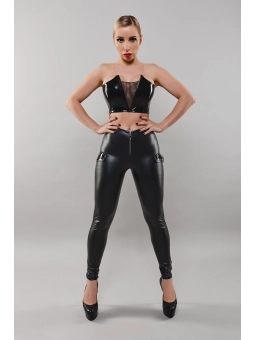 Pvc Body mit Tief Geschnittener Schulterlinie und Langem Metallreißverschluss F191 von Noir Handmade Decadence Collection