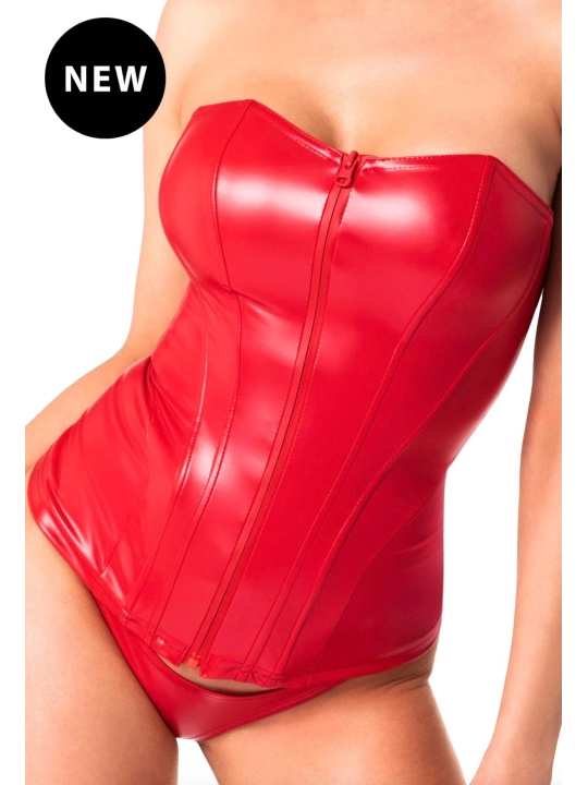 Wetlook Corsagen-Top rot F355 von Noir Hanndmade Orgia Collection