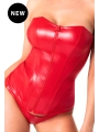 Wetlook Corsagen-Top rot F355 von Noir Hanndmade Orgia Collection