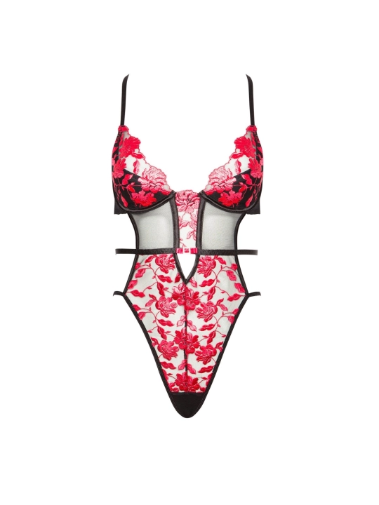 ♥ Evangelina Body schwarz-rot von Beauty Night Fashion ♥