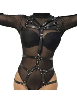 ♥ Körperharness Verstellbare Riemen Kunstleder Schwarz One Size (S-L) von Subblime Fetish ♥