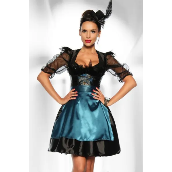 Dirndl Schwarz/Türkis | Fesselliebe.de
