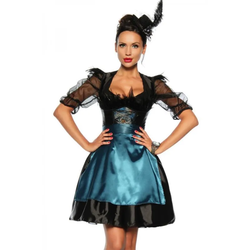 ♥ Dirndl Schwarz/Türkis ♥ kaufen | Fesselliebe