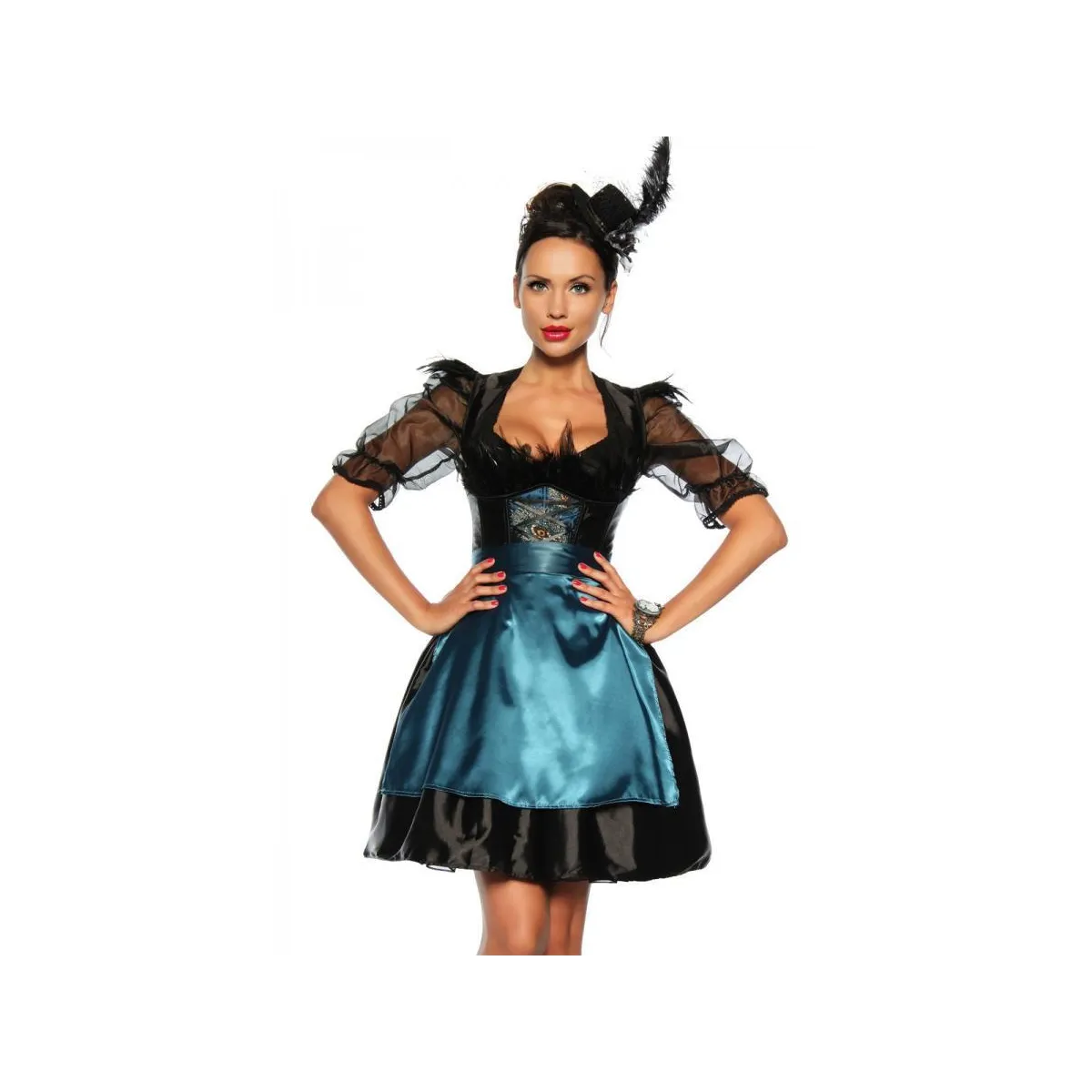 Dirndl Schwarz/Türkis | Fesselliebe.de