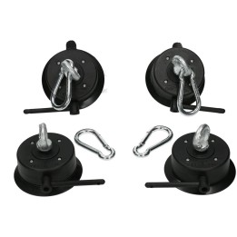 Bondage Points mit Saugnapf, Öse und Karabiner In Schwarz 4er Set | Fesselliebe.de