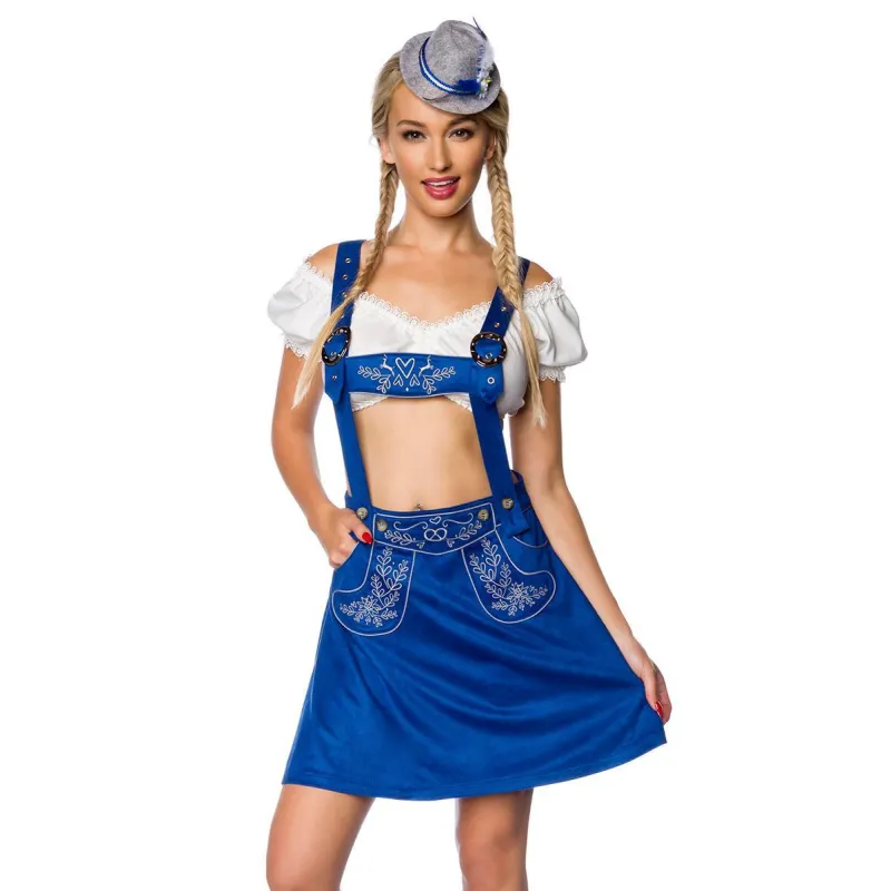 ♥ Trachtenrock mit Stickereien Blau von Dirndline ♥ kaufen | Fesselliebe 2