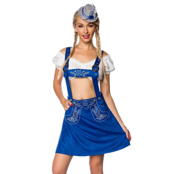 ♥ Trachtenrock mit Stickereien Blau von Dirndline ♥ kaufen | Fesselliebe