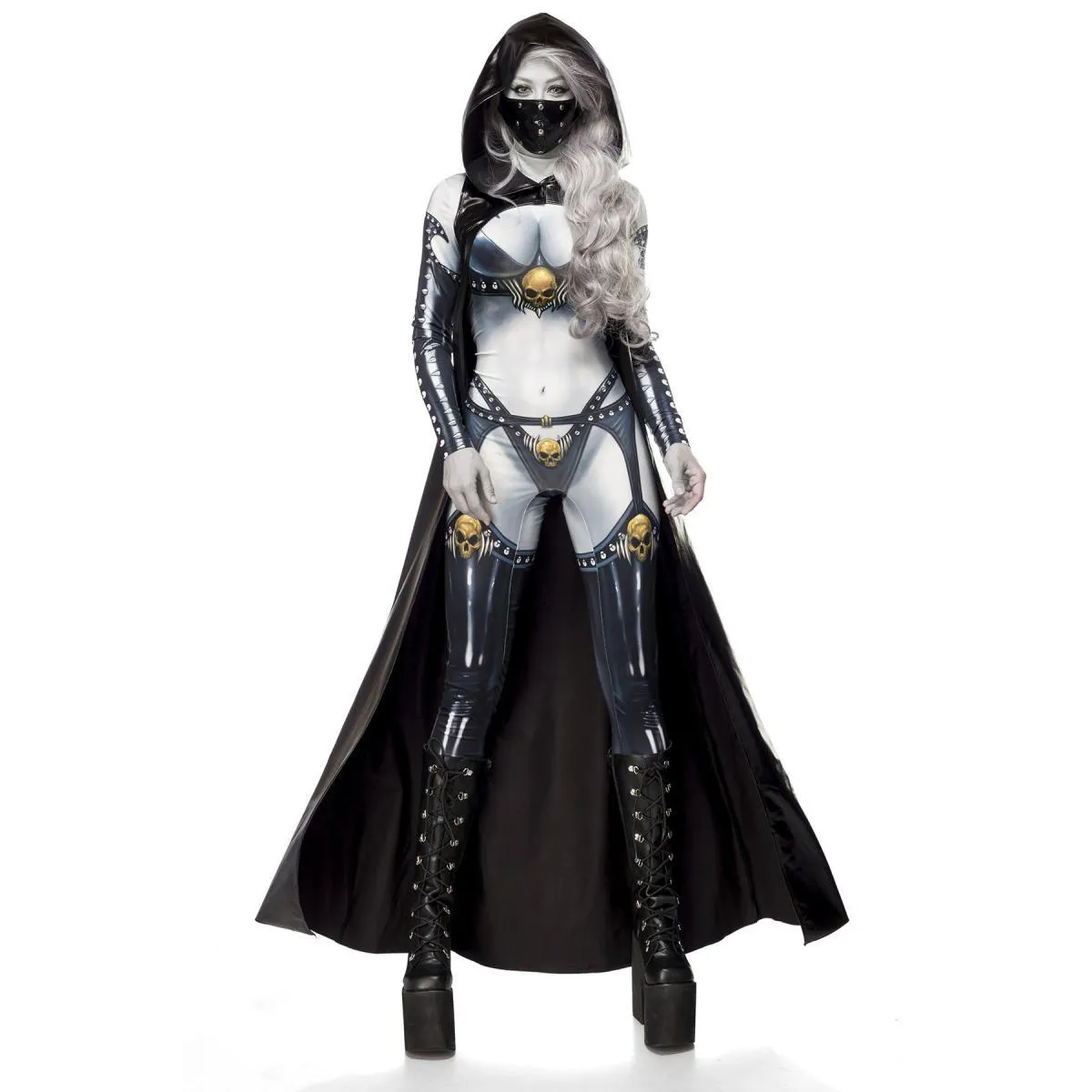 Lady Death (KOMPLETTSET) Grau/Schwarz von Mask Paradise | Fesselliebe.de