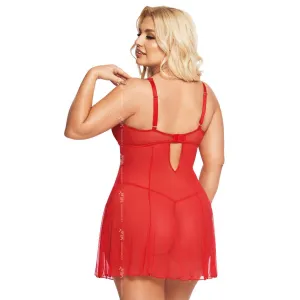 ♥ Rotes Chemise 1892 von Softline Pluse Size Collection ♥