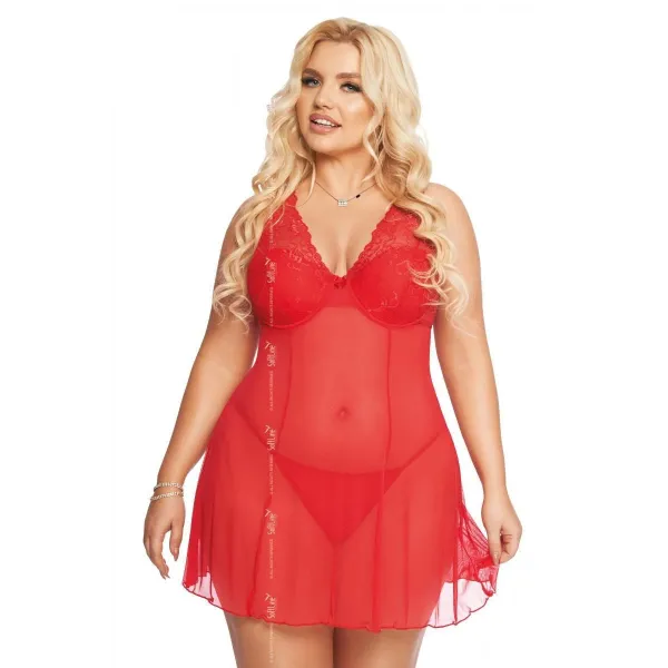 ♥ Rotes Chemise 1892 von Softline Pluse Size Collection ♥ kaufen | Fesselliebe