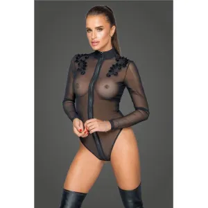 ♥ Tüll Body mit Stickerei F221 von Noir Handmade Missbehaved Collection ♥ kaufen | Fesselliebe