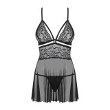 838-Bab-1 Babydoll & Tanga Schwarz Size Plus von Obsessive Size Plus | Fesselliebe.de
