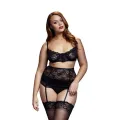 ♥ Baci - 3-Teiliges Strumpfhalterset aus Spitze - für Kurven von Baci Lingerie ♥