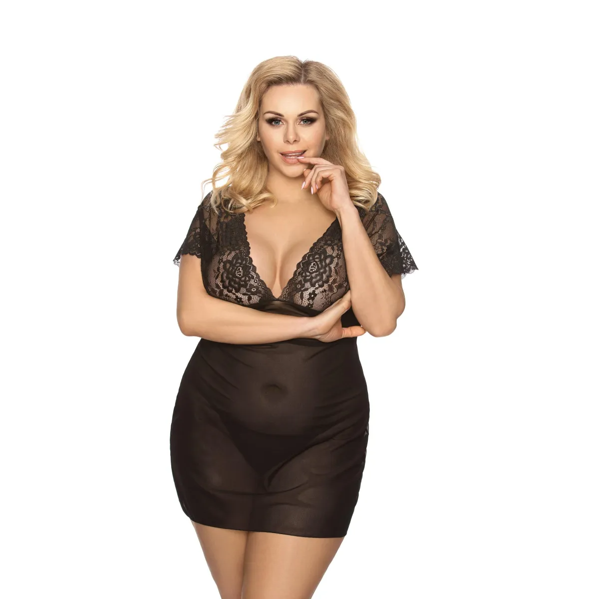 ♥ Schwarzes Chemise Marina von Anais Apparel Plus Size ♥ kaufen | Fesselliebe