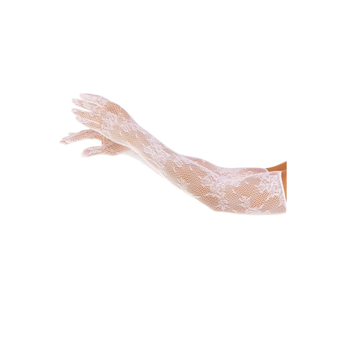 Handschuhe mit Roten Blumen, Weiss von Leg Avenue Hosiery kaufen | Fesselliebe