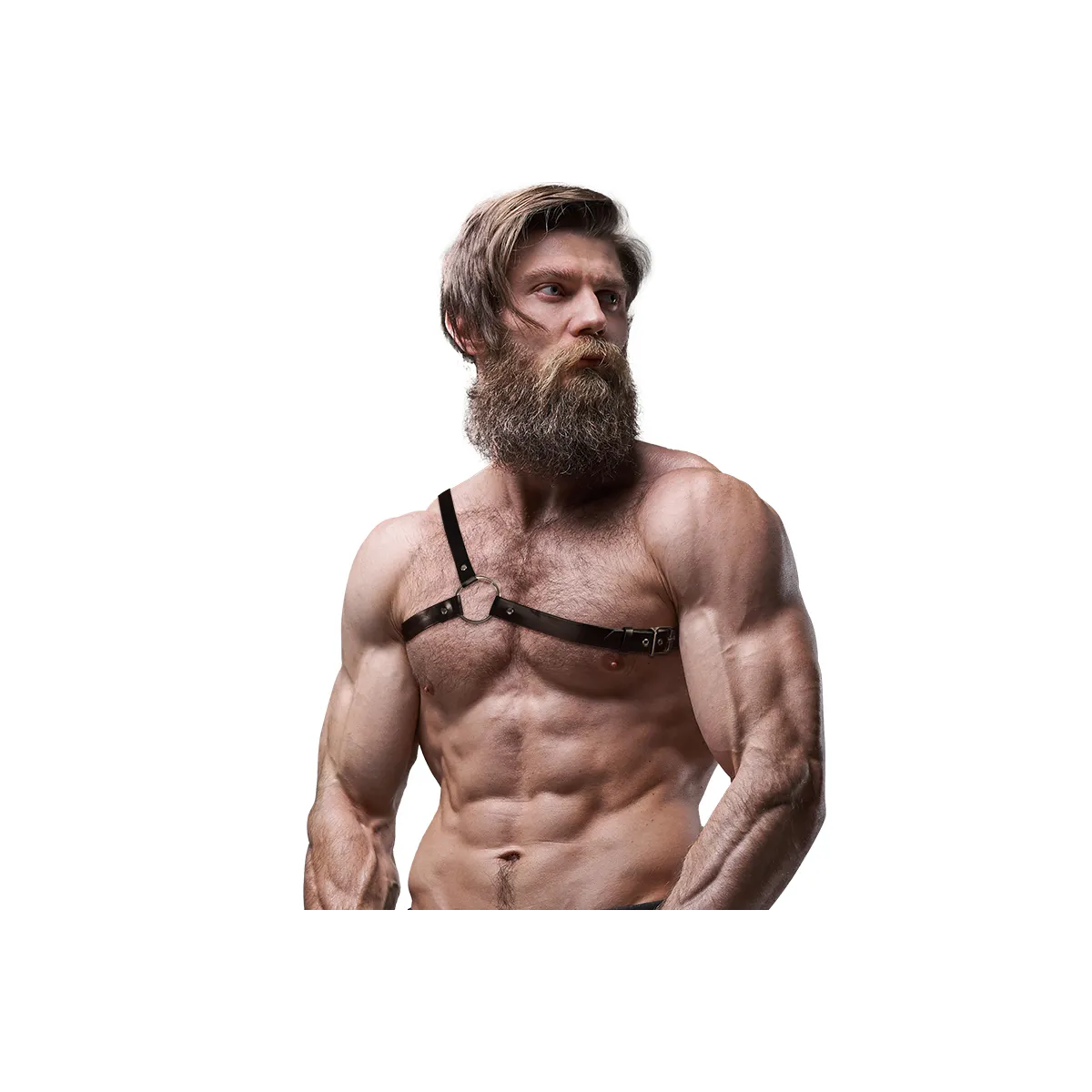 Herren Harness mit Gekreuzten Schultern aus Öko-Leder von Fetish Submissive Attitude kaufen | Fesselliebe